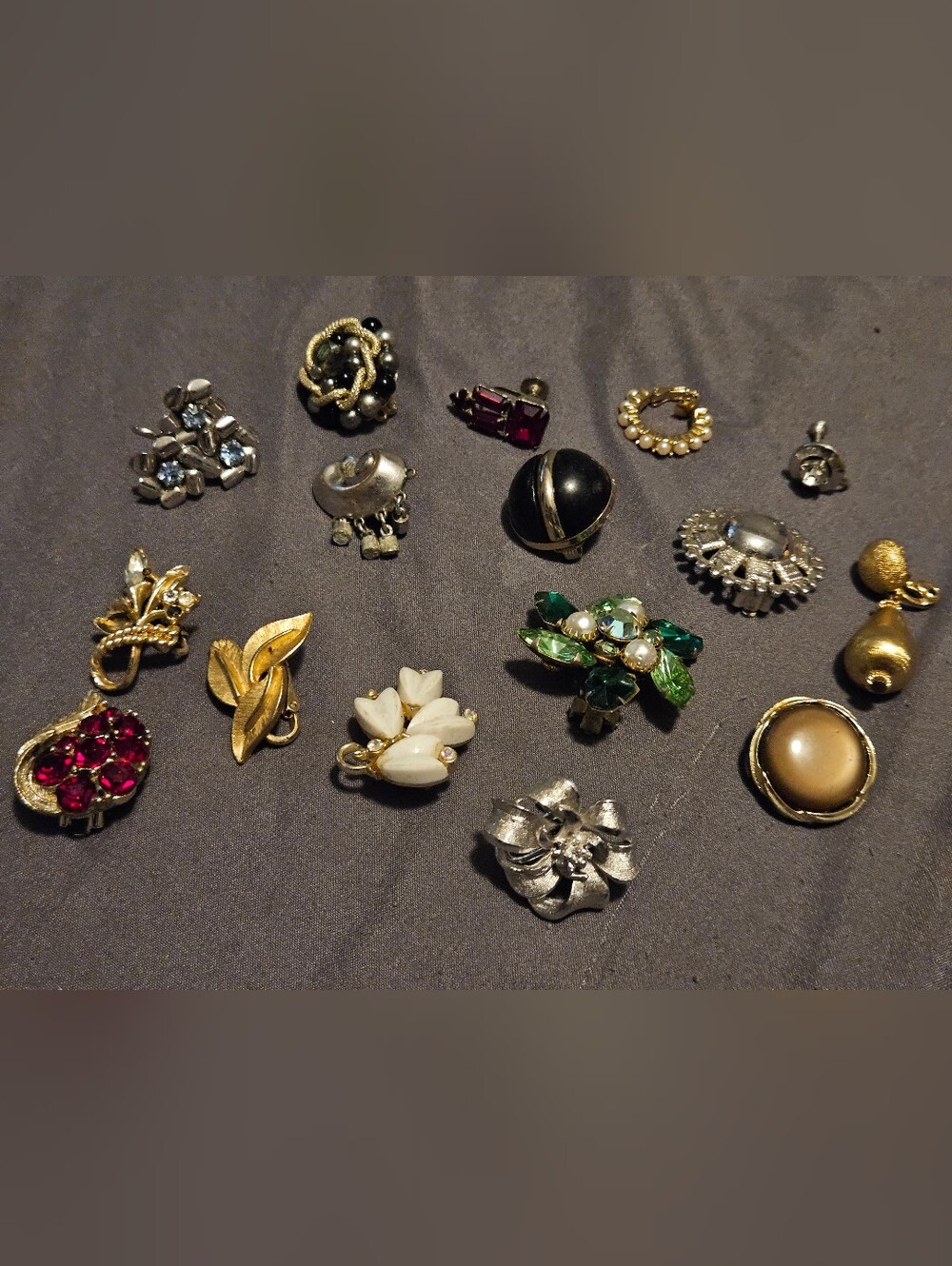 Vintage Clip On Screw Back Earring Lot Kramer Monet As-Is Crafts Repair